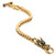 COOLSTEELANDBEYOND Mens Biker Gold Stainless Steel Dragon Curb Chain Bracelet Toggle Clasp Gothic Style