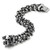 COOLSTEELANDBEYOND Gothic Retro Style Mens Large Stainless Steel Curb Chain Bracelet with Skulls