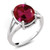 Gem Stone King 925 Sterling Silver Red Created Ruby Womens Ring 500 Ct Oval 12X10MM Size 8