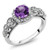 Gem Stone King 925 Sterling Silver Purple Amethyst Gemstone Birthstone Womens Engagement Ring 102 Cttw Size 7