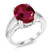 Gem Stone King 925 Sterling Silver Red Created Ruby Women Ring 548 Ct Oval Size 6