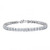 EVER FAITH 925 Sterling Silver CZ Bezel Set Square Cut Tennis Bracelet Chain Clear
