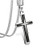 ORAZIO Stainless Steel Cross Necklace Pendant for Men Curb Chain Necklace 35mm 22 Inch