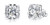 925 Sterling Silver Earrings BoRuo Cubic Zirconia Round Cut Stud Earrings