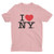 I Love NY New York Short Sleeve Screen Print Heart TShirt Light Pink XL I Love NY New York Short Sleeve Screen Print Heart TShirt Light Pink XL
