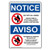 Notice No Pets Service Animals Allowed Bilingual OSHA Label Decal 10x7 inch Vinyl for Accessible PetsPet Waste by ComplianceSigns