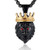 HZMAN Mens Silver Gold Tone Stainless Steel Lion King Pendant Necklace Cable Wheat 222 Chain Black