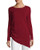 Pink Queen Womens Long Sleeve Side Ajustable Pullover Sweater Tops Wine Red Size XL