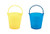Maven Gifts Set of 12 Fun Express Bright Yellow Pails and Set of 12 Fun Express Bright Blue Pails Bundled