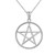 Fine Sterling Silver Pentagram Star Pendant Necklace in Satin Finish 20