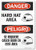 SmartSign  S2115PL14 Danger  Hard Hat Area Bilingual Sign  10 x 14 Plastic