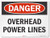 SmartSign Danger  Overhead Power Lines Sign  18 x 24 3M Engineer Grade Reflective Aluminum