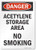 SmartSign Danger  Acetylene Storage Area No Smoking Sign  10 x 14 Aluminum