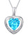 925 Sterling Silver Heart Necklace Pendant Engraved Daddys Girl Love Forever Blue Crystal 18 Chain