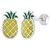 925 Sterling Silver Pineapple Earrings Fruit Push Back Safety Stud for Girls