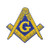Square  Compass Embroidered Masonic Patch  Gold  Blue3 Tall