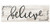 Believe Rustic Wood Wall Sign 6x18 White