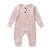 Infant Toddler Baby Boy Girls Romper Long Sleeve Solid Color OnePiece Jumpsuit Bodysuit Clothes Knitted One Piece Jumpsuit Pink 03 Months