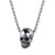 U7 Men Silver Black Gothic Skull Necklace Stainless Steel Chain Pendant 22