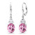 Gem Stone King 925 Sterling Silver Light Pink Created Sapphire Dangle Earrings For Women 600 Ct