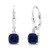 Gem Stone King 925 Sterling Silver Blue Simulated Sapphire Dangle Earrings 200 Ct Cushion Cut 6MM