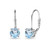 Sterling Silver 6mm RoundCut Blue Topaz Leverback Earrings
