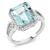 Gem Stone King Sterling Silver Simulated Aquamarine Antique Womens Ring 500 cttw Emerald Cut
