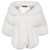 BABEYOND Womens Faux Fur Collar Shawl Faux Fur Scarf Wrap Evening Cape for Winter Coat White Large