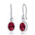 Gem Stone King 188 Ct Oval Red Created Ruby 925 Sterling Silver French Wire Dangling Earrings