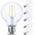 LED Globe G25 Dimmable Edison Light Bulb 40 Watt Equivalent 5000K350LM E26 Medium Screw Base LED Edison Light Bulb UL Listed 6Pack