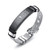 Mens Vintage Stainless Steel Black Cross Silver English Bible Lords Prayer Religious Link Wrist Bracelet SL026