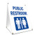 AFrame Sidewalk Public Restroom Sign with Graphics On Each Side  18 X 24 Print Size