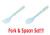 Skater Coffee Spoon & Dessert Fork Set!! SM6 & FM6 (Sumikko Gurashi) Light Blue