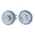 GlassOfVenice Murano Glass Button Stud Earrings  Silver Ice