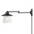 Globe Electric 51543 Nate 1Light Plugin or Hardwire Swing Arm Wall Sconce Oil Rubbed Bronze Clear Glass Shade 6ft Black Fabric Covered Cord Inline OnOff Rocker Switch