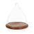 TOSCANA  a Picnic Time Brand Glass Cheese Cloche Dome on Acacia Wood Base