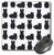 3dRose Cute Black Little Rabbit Grumpy Bunny Print  Mouse Pad 8 by 8 mp253261