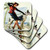 3dRose CST2041613 Print of Elvgren Pinup with Great Dane Ceramic Tile Coasters Set of 4
