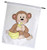 3dRose Cute Monkey with A Banana Illustration  Garden Flag 12 by 18