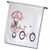 3dRose Cute Pink  White Bike with Ice Cream Wagon Illustration  Garden Flag 12 by 18