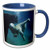 3dRose Polar Bear Swimming  Two Tone Blue Mug 11 oz Multicolor