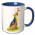 3dRose Cute and Cuddly Canine Wirehaired Fox Terrier with Butterflies Mug 11 oz Red