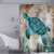 YISUN Sea Turtle Shower Curtain  72 x 72 Inch Bright Fabric Shower Curtains with 12 Hooks Waterproof Shower Curtains for Home Decor Bathroom  Blue