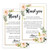 50 Floral Wedding Thank You Place Setting Cards Wedding Favors for Guests Thank You Table Sign Menu Place Setting Card Notes Placement Thank You Note Favors For Family  Guests