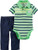 Carters Baby Boys 2 Piece Striped Neon Bodysuit and Pants Set 3 Months