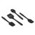 Silicone Spatula Set of 4 Piece with Black Silicone Spatula Scraper, Soup Spoons, Slotted Turner, Soup Ladle for Kitchen, Cooking - Black