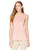 Calvin Klein Womens Sleeveless Sweater TOP with Suede Blush XLarge