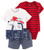 Carters 3 Piece Short Set 9 Months Red White and Navy