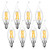 AIELIT 4W E12 Chandelier LED Light Bulb Dimmable 0100 Warm White 2700K Antique CA10 LED Candelabra Bulbs 40 Watt Equivalent for Bathroom Vanity Hanging Pendant Lamp Wall Sconce 8Pack