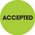 Accepted LabelsStickers 2 Circle Fluorescent Green 500 Labels Per Roll 1 Roll